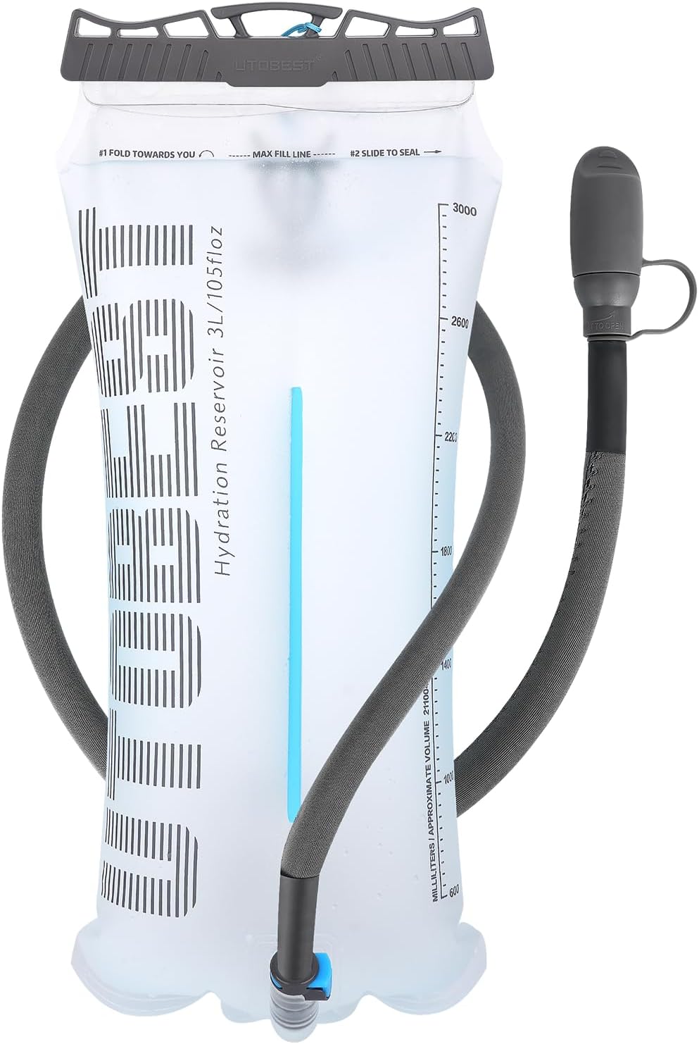 Hydration Bladder,TPU Water Bladder,Water Bladder for Hiking Backpack,BPA Free,Wide Opening,Leak-Proof,Water Reservoir for Hiking Cycling Camping Running