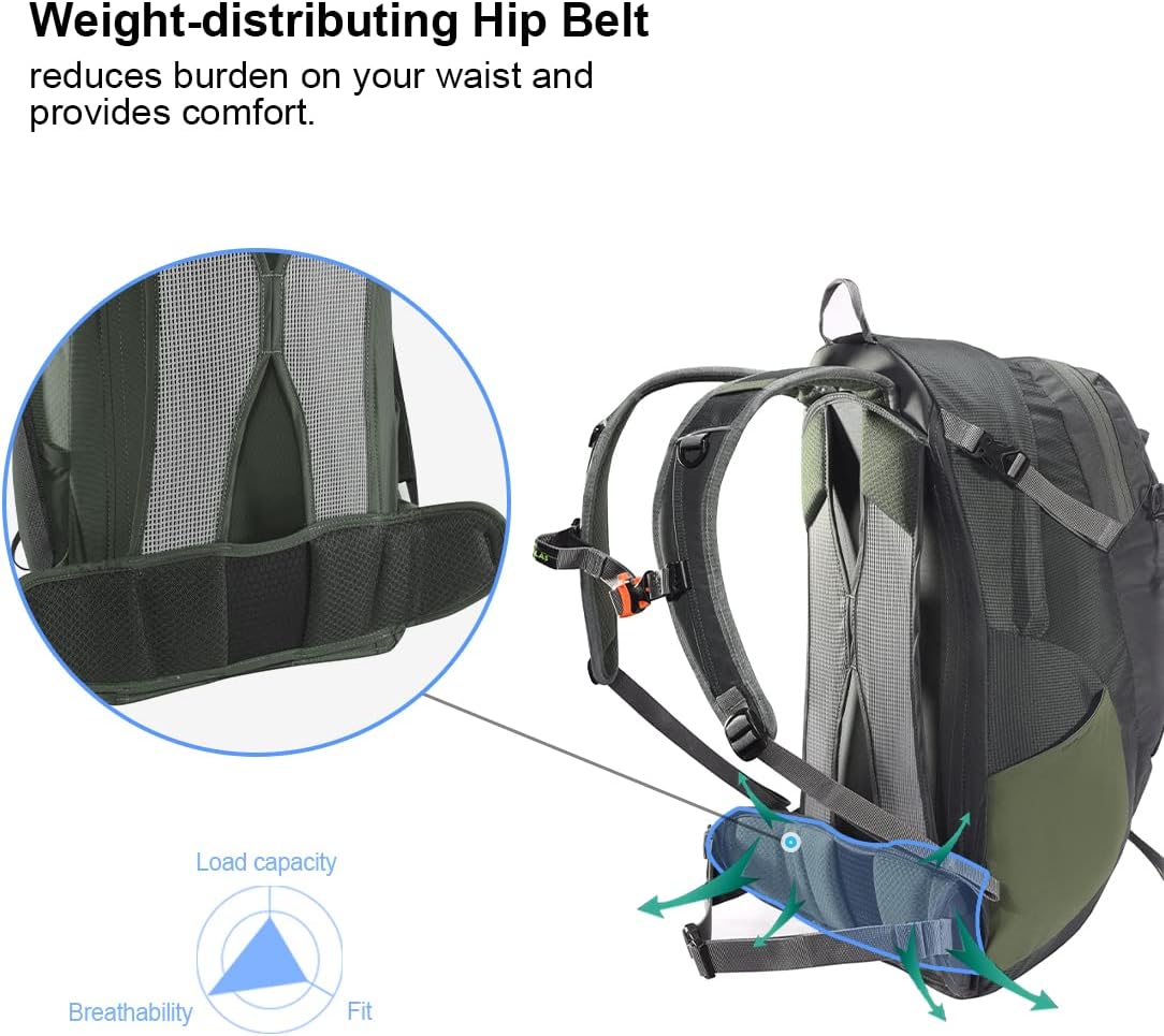 KAILAS Q-WIND II 28L Hiking Daypack Waterproof Lightweight Backpack with Rain Cover for Men Women Travel Outdoor