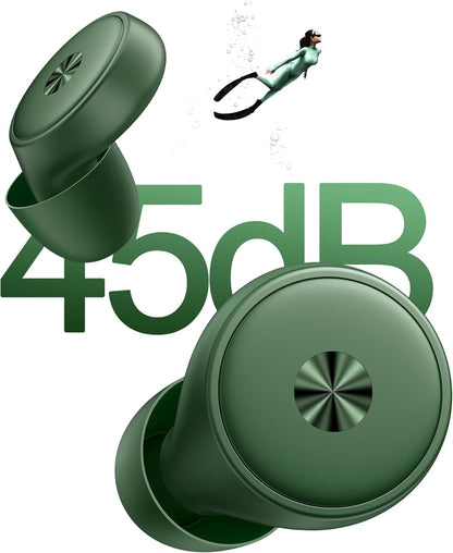 45dB Ear Plugs for Sleeping 0.1oz Ultra-Comfy Noise Cancelling Ear Plugs for Concerts, Deep Focus, Travel, Noise Reduction Ear Plug with 8 Ear Tips Reusable Earplugs with Carry Case Green