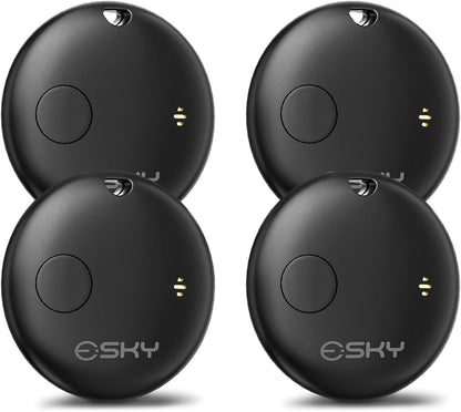Esky Bluetooth Tracker Tag-4 Pack, Smart Luggage Tracker Compatible with Apple Find My APP (Only for iOS, Not for Android), Key Finder and Item Locator for Luggage, Backpack, Suitcases, Pets, Wallet