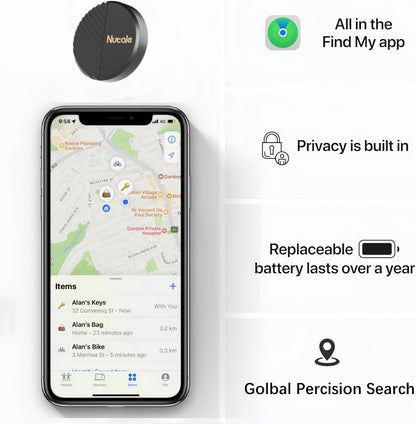 NutaleTag Key Finder 4 Pack - Only iOS - Bluetooth Smart Item Tracker Tag - Work with Find My - Keep Track of The Items That Matter Most - Find Keys Device or Car Key