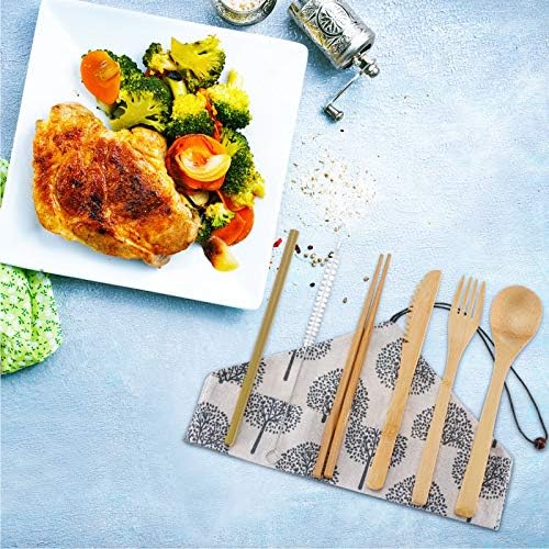 Boao 4 Sets Bamboo Utensils Wooden Utensils Set, Chic Style