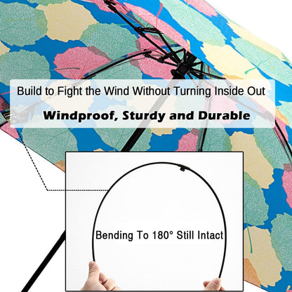 LANBRELLA Compact Reverse Folding Umbrella Auto Windproof Travel Umbrella