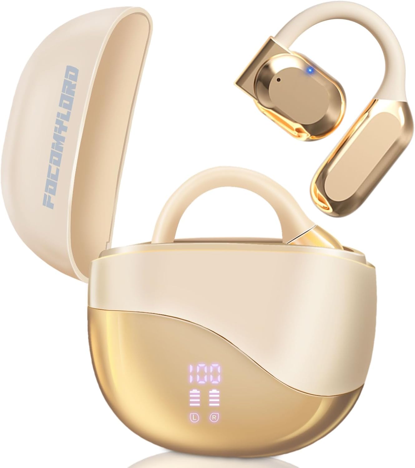 Language Translation Earbuds, 3-in-1 Translator Earbuds, 144-language Real-time Two-Way OWS Earbuds, HD Sound, Long Battery Life, fit iOS and Android, Ideal for Travel and Business, White