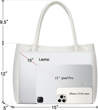 KKXIU Tote Bag for Women Vegan Leather Shoulder Purse Large Capacity Travel Bag