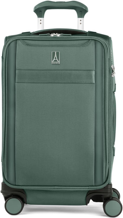 Travelpro VersaPack+ Lightweight Softside Expandable Carry on Luggage, 8 Spinner Suitcase, TSA Lock, Men and Women, Carry On 21-Inch, Desert Sage Green