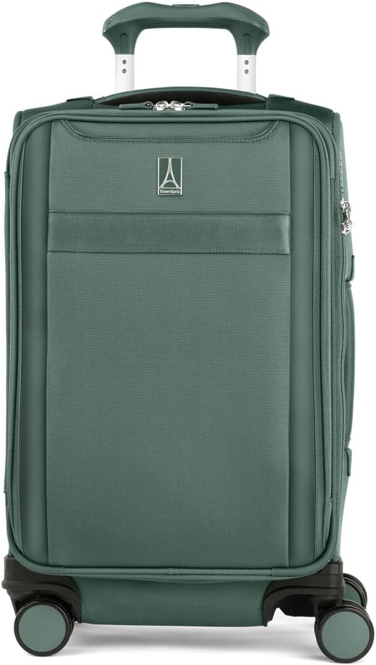 Travelpro VersaPack+ Lightweight Softside Expandable Carry on Luggage, 8 Spinner Suitcase, TSA Lock, Men and Women, Carry On 21-Inch, Desert Sage Green