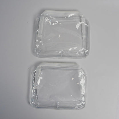 Lermende 2pcs Clear Toiletry Bag TSA Approved Travel Bag,Carry On for Travel,Airport Airline Accessories Compliant Bag,Quart Sized Makeup Cosmetic bag Women Men (Transparent, 2 Pack)