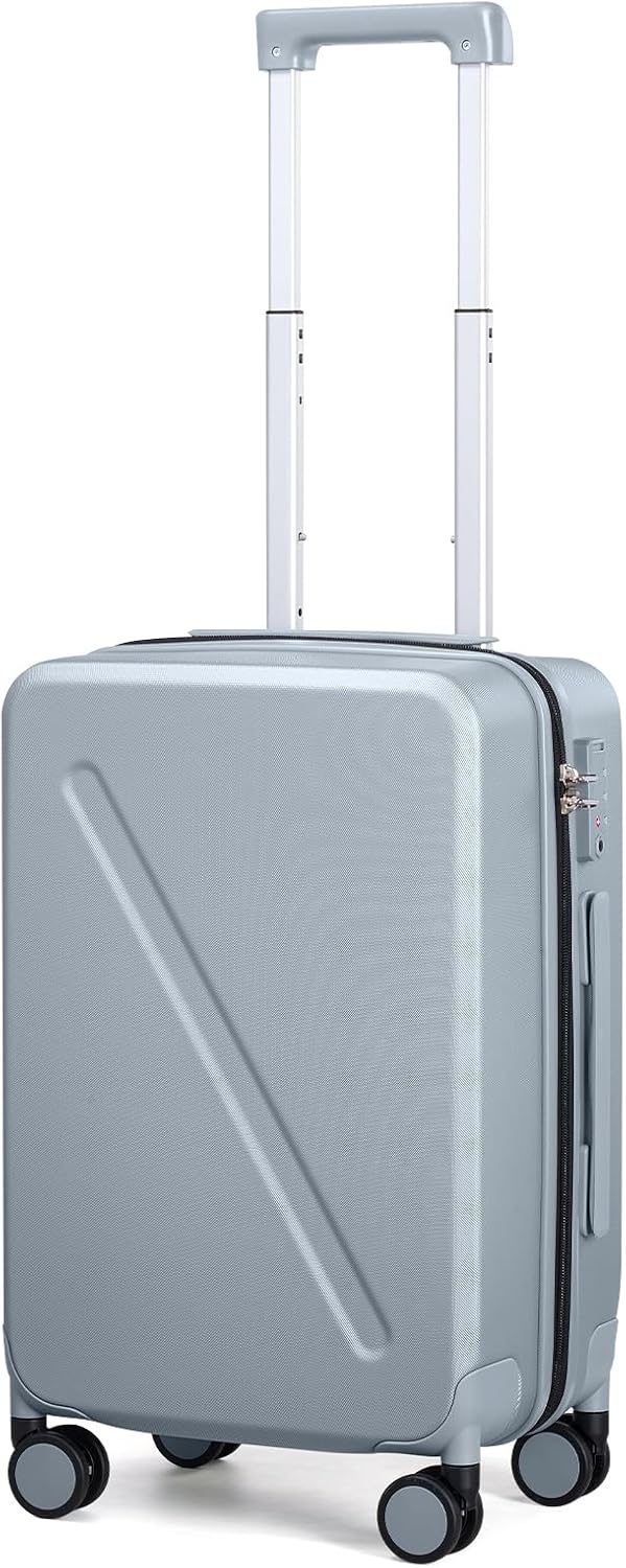 MILADA Carry On Luggage 22x14x9 Airline Approved With Wheels 20 inch Carry On Bag Hard Case Luggage TSA Approved Carry On Suitcase Rolling Luggage For Women Men, Grey