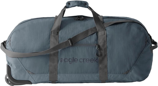 Eagle Creek No Matter What Rolling Duffel - Durable Rolling Bag for Travel - Adjustable Shoulder Strap - Heavy Duty Wheels - Lockable Zippers - Multiple Carry Options - 110L - Smoke