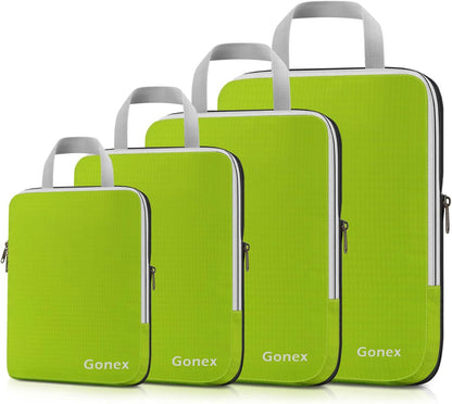 Gonex Compression Packing Cubes, 3pcs/4pcs Expandable Storage Travel Luggage Bags Organizers