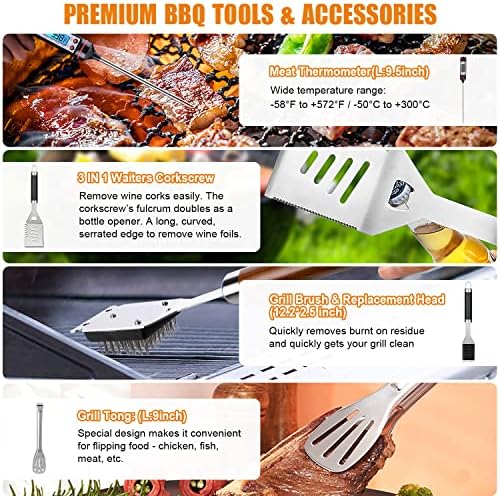 Cifaisi 38Pcs BBQ Tools Grilling Accessories Set with Aluminum Case