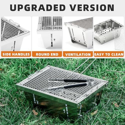 2‑in‑1 Charcoal Grill for IGT Table & Standalone Use, Silver