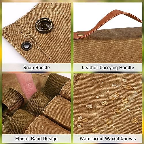 TOBWOLF Portable Spice Bag for Travel, Camping Spice Kit with 8 Jars-Khaki