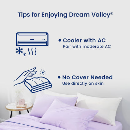 Dream Valley® Outlast® Deepsleep Cooling Comforter, Throw Size, NASA-Grade Space Technology Cooling Blanket for Hot Sleepers Night Sweats, Q-Max > 0.45 Aerocool™ Breathable, Lavender Fog, 60"x80"