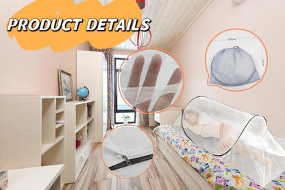 200 * 80 * 56 Large Size Mosquito Net Ultra Light Pop-up Foldable Mosquito Net Suitable for Camping Travel Terrace Bed Portable Easy and Quick Installation (1 pcs) (White)
