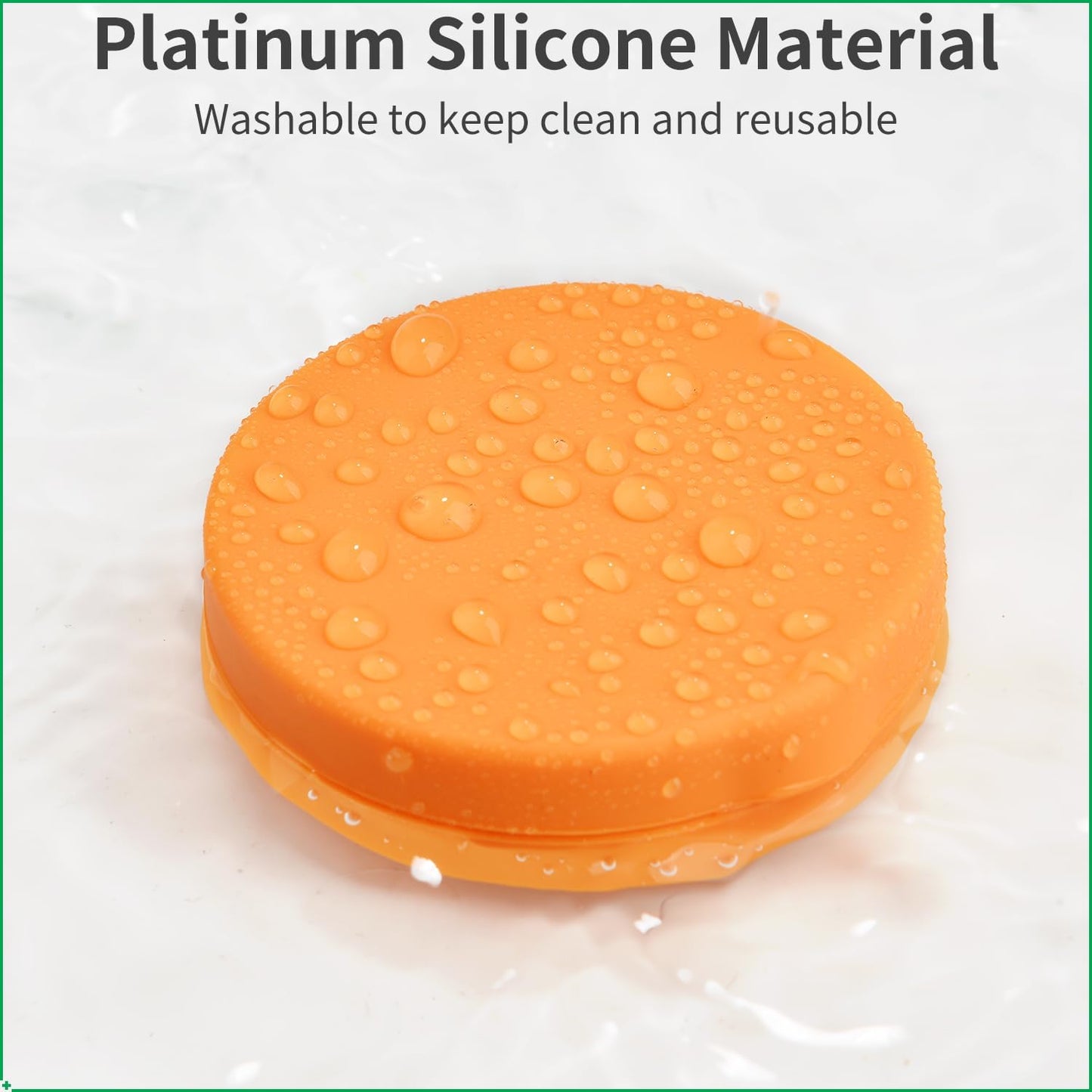 2 Pack Small Pill Box,3 Compartment Round Silicone Travel Pill Box for Purse Pocket, Waterproof Portable Compact Medicine Holder for Vitamin, Cod Liver Oil, Supplement(Orange+Yellow)