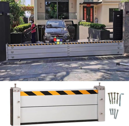 Reusable Flood Barrier, 3/4/5/6/7/8/9/10/11/12/13ft Long Heavy Duty Aluminum Water Barrier Shield for Sliding Glass Door/Driveway/Home Doorway, Removable Stopper Shield with Rubber(H 1.3ft