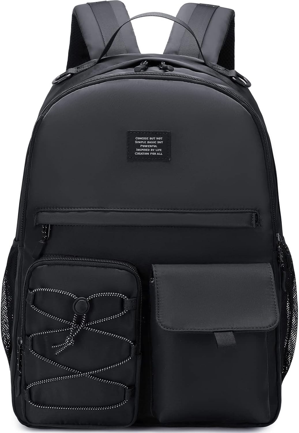 Lohol Fashion Backpack with Anti Theft Pocket, Water Resistant Travel Daypack for Teen Girls & Boys (Black)