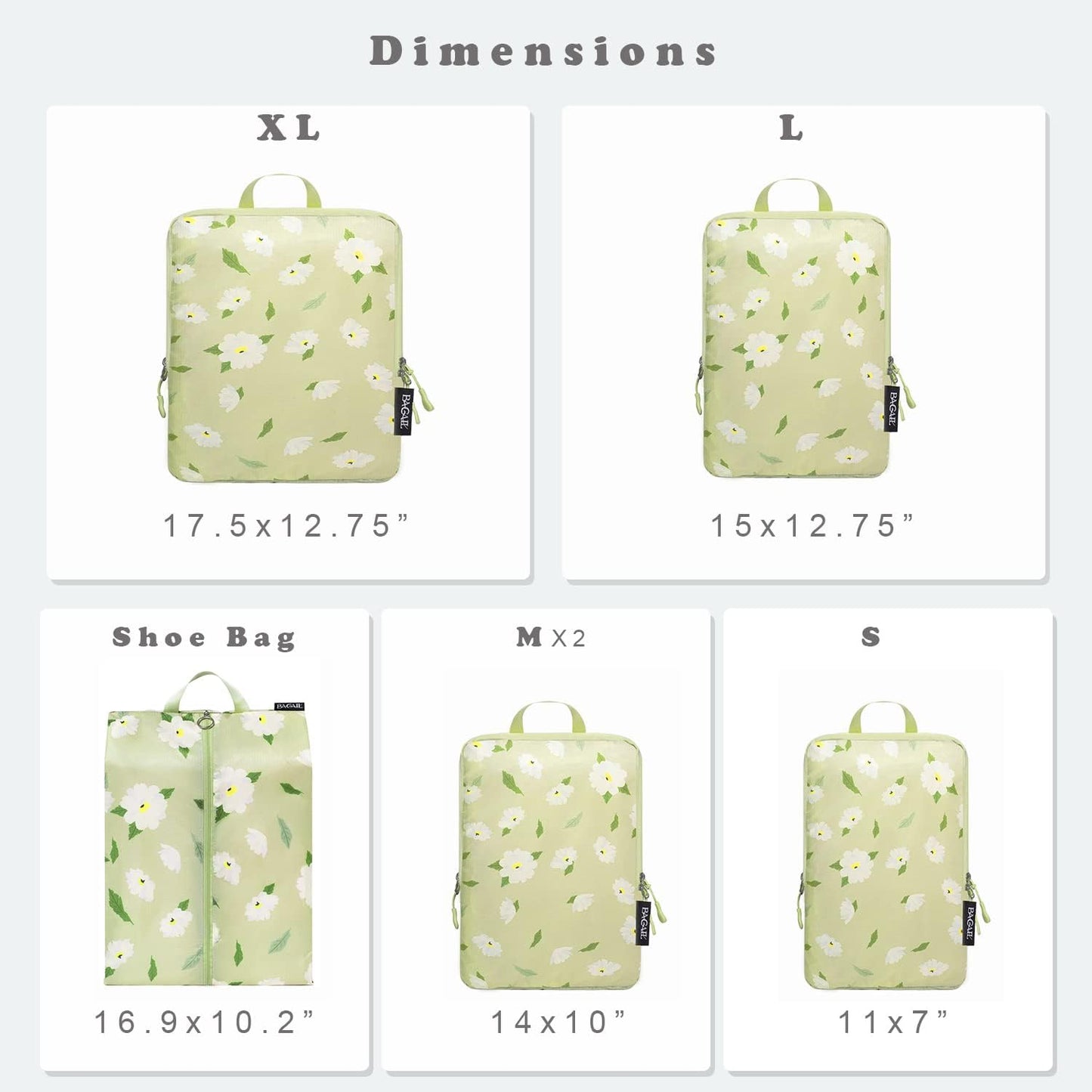 BAGAIL 6 Set Ultralight Compression Packing Cubes Packing Organizer for Travel Accessories Luggage Suitcase Backpack