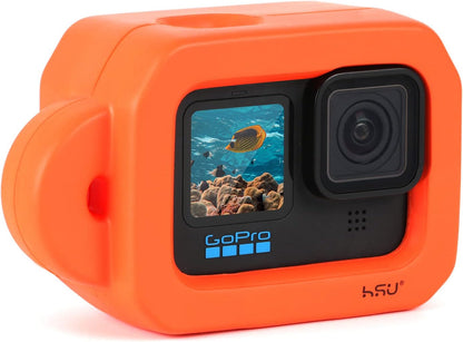 HSU Floaty Case for GoPro Hero 13/12/ 11/10/ 9 Black, Floating Case with Long Screw and Adhesive Anchors for Snorkeling, Surfing, Wakeboarding, GoPro Hero Accessories