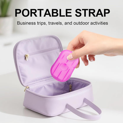 500PCS Eco Travel Soap Leaves, Portable Cleanser with 5 Scents, Paper Hand Cleaner Fragrance Color Soap Paper, Biodegradable Hand Washing Sheets for Camping/Hiking (6.5x4cm)