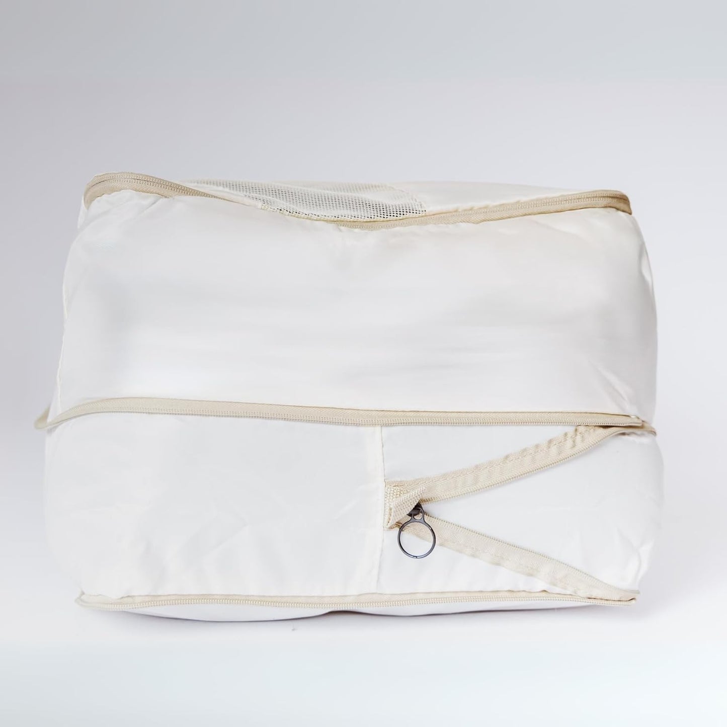 2-pack Comforter Storage Bag - Compression Organizer, Pillow, Blanket, Bedding, Duvet - Space Saver Collapsible Extra Large Mesh Packing Cube - Queen King Size (2-pack Medium Size (24x14x11))