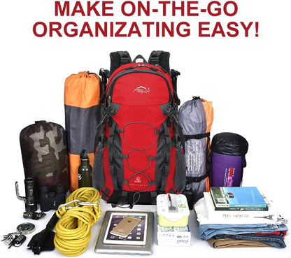 INOXTO lightweight Hiking Backpack 35L/40L Hiking Daypack with Waterproof Rain Cover for Travel Camping Outdoor Men and Women