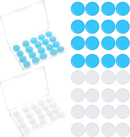 40 PCS Soft Moldable Silicone Earplugs, Reusable Noise Cancelling Earplugs, Silicone Ear Plugs for Sleeping, Earplugs for Swimming, Travel, Snoring, Concerts, Airplane Ear Pressure, Etc. Blue/Clear