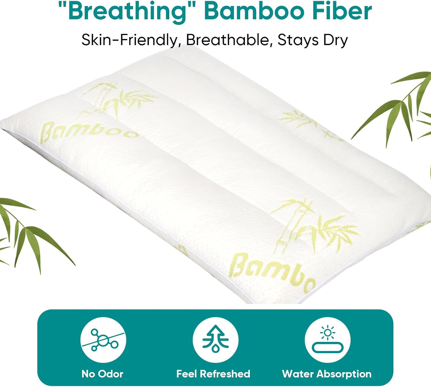 MINUPWELL Ultra Flat Small Pillow for Sleeping, 18x13 in Small Pillow for Travel 7D High Support 2.5 inch Height Ultra Thin Pillows -Mini Pillow - Rayon Derived from Bamboo