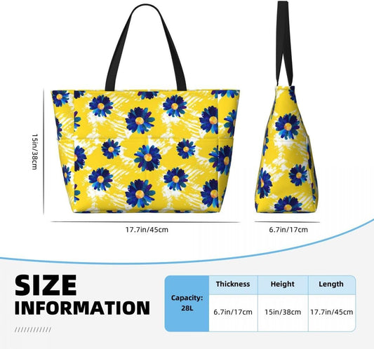 Waterproof Beach Tote Pool Bags for Women Ladies Extra Large Gym Tote Bag for Weekender Travel with Small Pouch