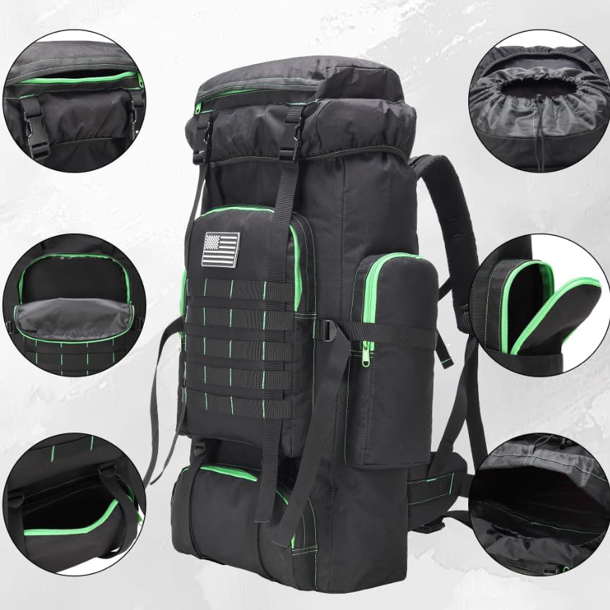 Hiking Backpack for Men 70L/100L Camping Backpack Military Rucksack Molle 3 Days Assault Pack for Climbing
