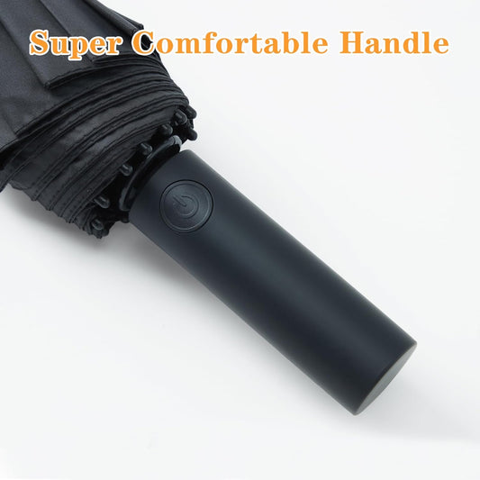 Large Double-Ribs Umbrella Automatic Folding Umbrella for Women Men, Travel, UPF 50+ UV Protection