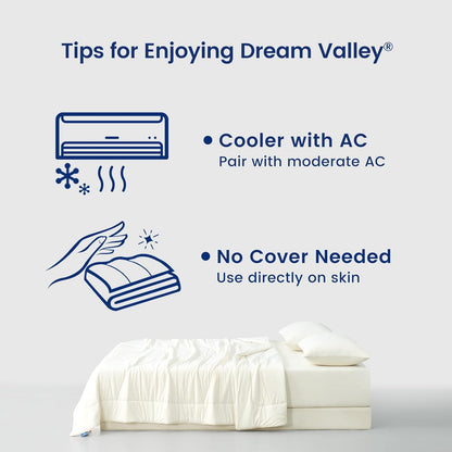 Dream Valley® Outlast® Deepsleep Cooling Comforter, Twin Size, NASA-Grade Space Technology Cooling Blanket for Hot Sleepers Night Sweats, Q-Max > 0.45 Aerocool™ Breathable Ivory, 68"x90"