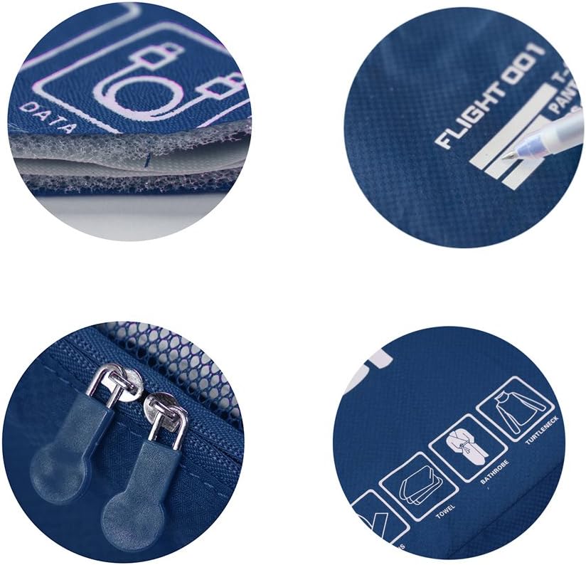 Packing Cubes Set Travel Luggage Organizers Suitcase Lightweight Accessories Navy Blue