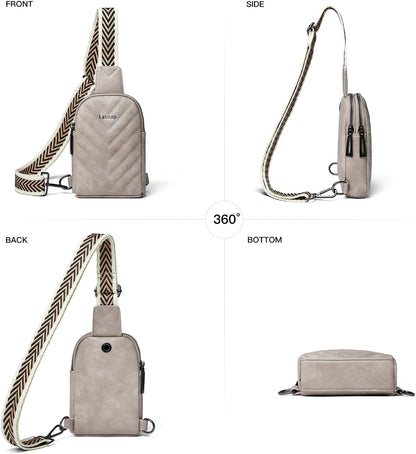 7L Sling Bag for Women Men Leather Small Sling Backpack Daypack Anti Theft Fanny Pack Crossbody Purse Travel