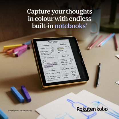 Kobo Libra Colour | eReader | 7” Glare-Free Colour E Ink Kaleido™ 3 Display | Dark Mode Option | Audiobooks | Waterproof | White