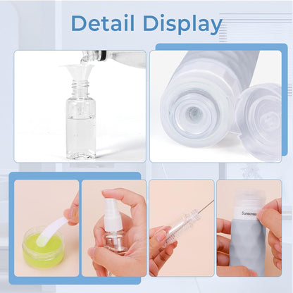 16pack Travel Bottles for Toiletries, TSA Approved Travel Size Containers Set, Leak Proof Refillable Liquid & Creams Toiletries Accessories Kit W/Toiletry Bag (Mint Green)