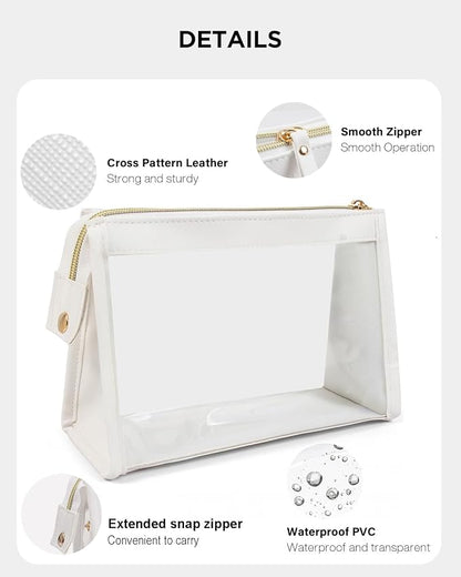 Small Clear Makeup Bag, Waterproof Clear Travel Toiletry Bag Case Cosmetic Bag - Image 4