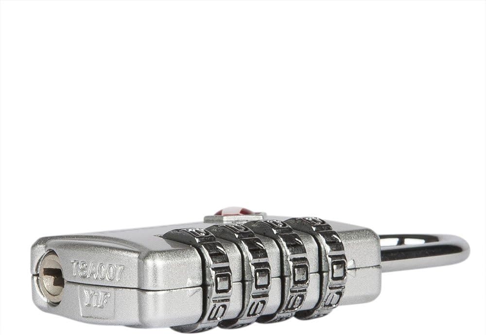 TSA Luggage Locks with 4 Digit Combination – Heavy Duty Set Your Own Padlocks for Travel, Baggage, Suitcases & Backpacks – 1 Pack Silver