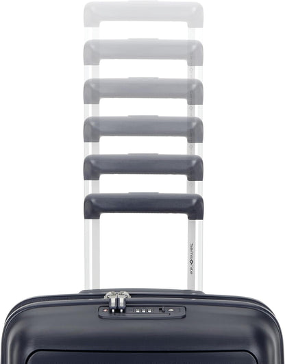 Samsonite Elevation Plus - Carry-On Hardside Luggage with QuickEntry™ Front Compartment - Scratch Resistant Polypropylene Shell, AirTag Holder, TSA Lock, Airline Approved - Midnight Blue