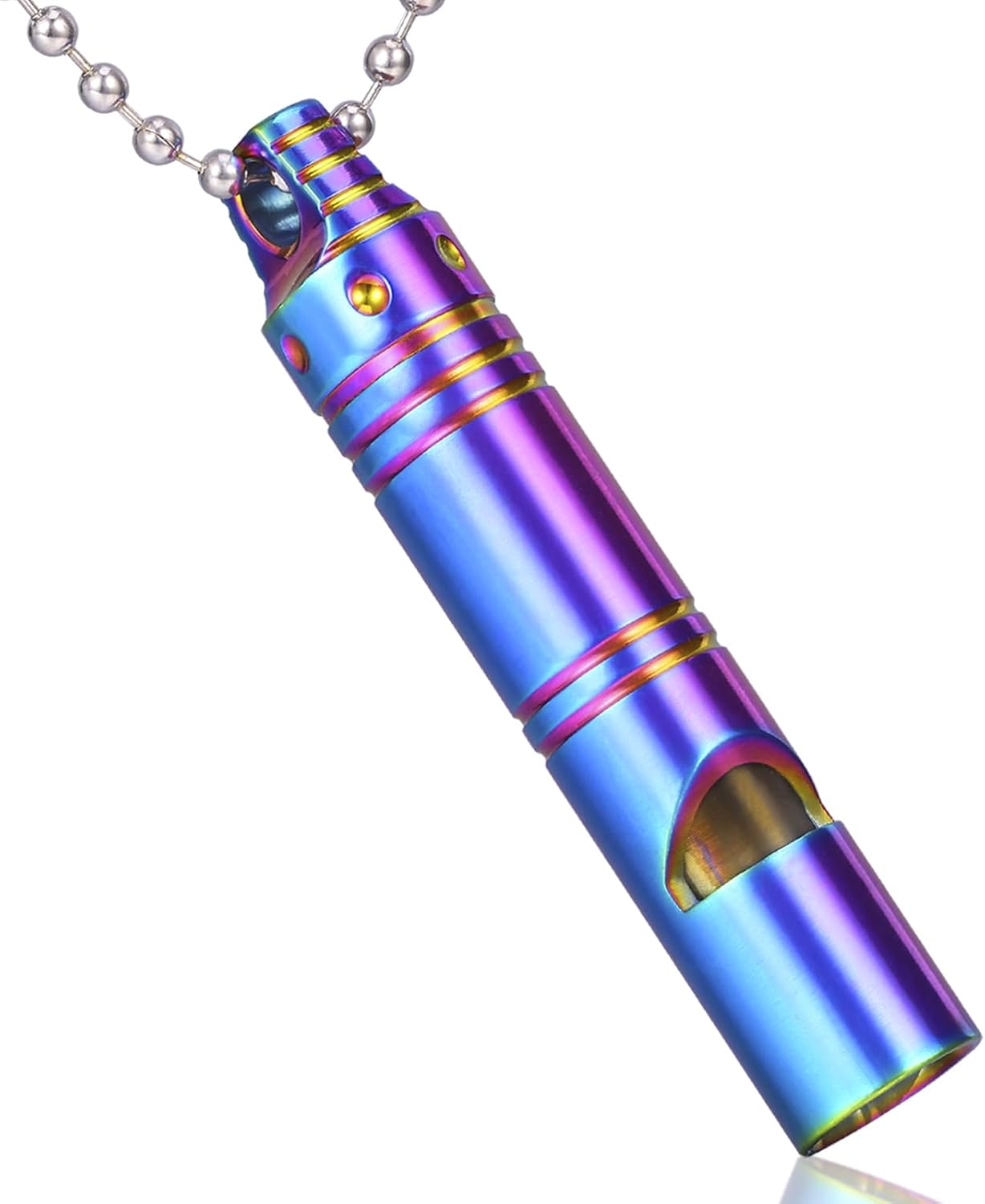 Whistle Emergency Titanium Whistle,Survival Loud Whistle Safety Whistle for Kids Women,EDC Signal Whistles Necklace