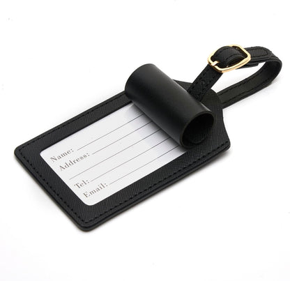PU Leather Luggage Tag for Suitcase, Baggage, Handbag, Travel Bag With Name Card & Privacy Cover (T)
