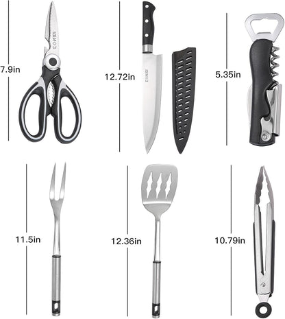 Camping Cookware Storage Bag - Camping Cooking Utensils Set Bag Camping Tool Portable Storage Bag Suitable for Knife, Fork, Spoon, Chopping Board, Chef's Knife,Kitchenware Storage