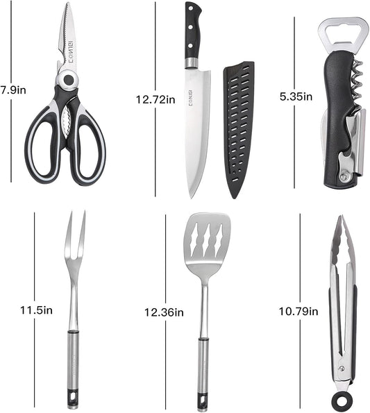 Camping Cookware Storage Bag - Camping Cooking Utensils Set Bag Camping Tool Portable Storage Bag Suitable for Knife, Fork, Spoon, Chopping Board, Chef's Knife,Kitchenware Storage