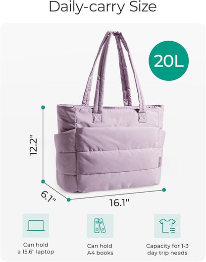 BAGSMART Tote Bag for Women, Lightweight Puffy Tote Bag - Image 2