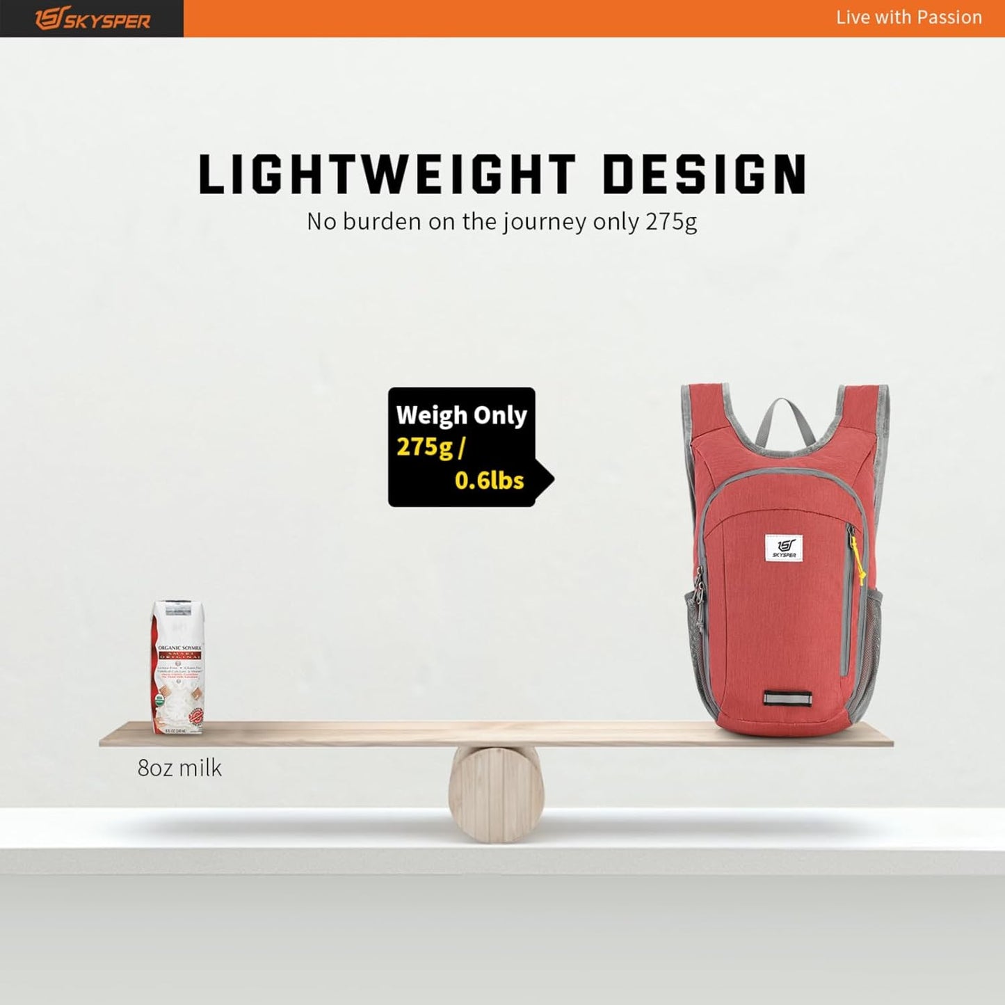 SKYSPER Small Daypack 10L Hiking Backpack Packable Lightweight Travel Day Pack for Women Men