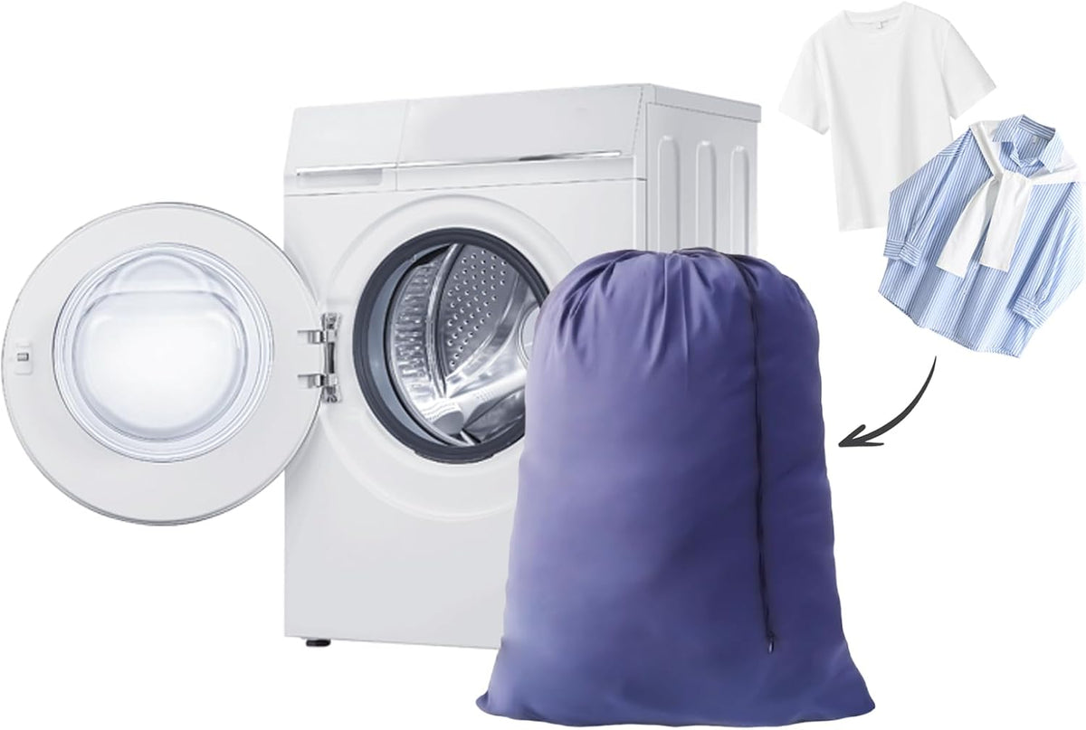 Extra Large Laundry Bag Blue 30"x40" Dirty Clothes Organizer with Drawstring Closure for college, dorm and apartment dwellers Home Dorm Travel Basket (12PCS Blue)