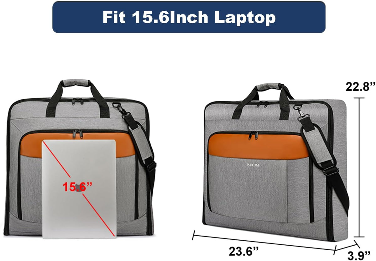 Garment Bag Travel Suit Bag for Men Large 40-Inch Carry on Garment Bag Up to 3 Suits for Business Trips,2 in 1 Hanging Suitcase Luggage Bags for Travel,Foldable Carry On Bag Fits 15.6Inch Laptop,Black