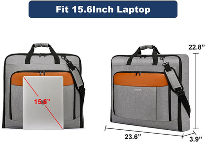 Garment Bag Travel Suit Bag for Men Large 40-Inch Carry on Garment Bag Up to 3 Suits for Business Trips,2 in 1 Hanging Suitcase Luggage Bags for Travel,Foldable Carry On Bag Fits 15.6Inch Laptop,Black